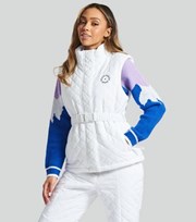 South Beach White Quilted Padded Fleece Lined Ski Gilet